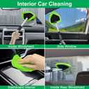 XINDELL Windshield Cleaner Tool Car Interior Window Cleaning Kit with Extendable Handle & 4 Microfiber Pads, Auto Wiper Inside Windshield Brush for Car & Home Windows