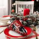 24 Pcs Christmas Plaid Cloth Napkins Buffalo Gingham 15 x 15 Inches Snowflakes Black and Red Checked Cotton Dinner Napkins Soft Absorbent Washable for Holiday Winter Xmas Party