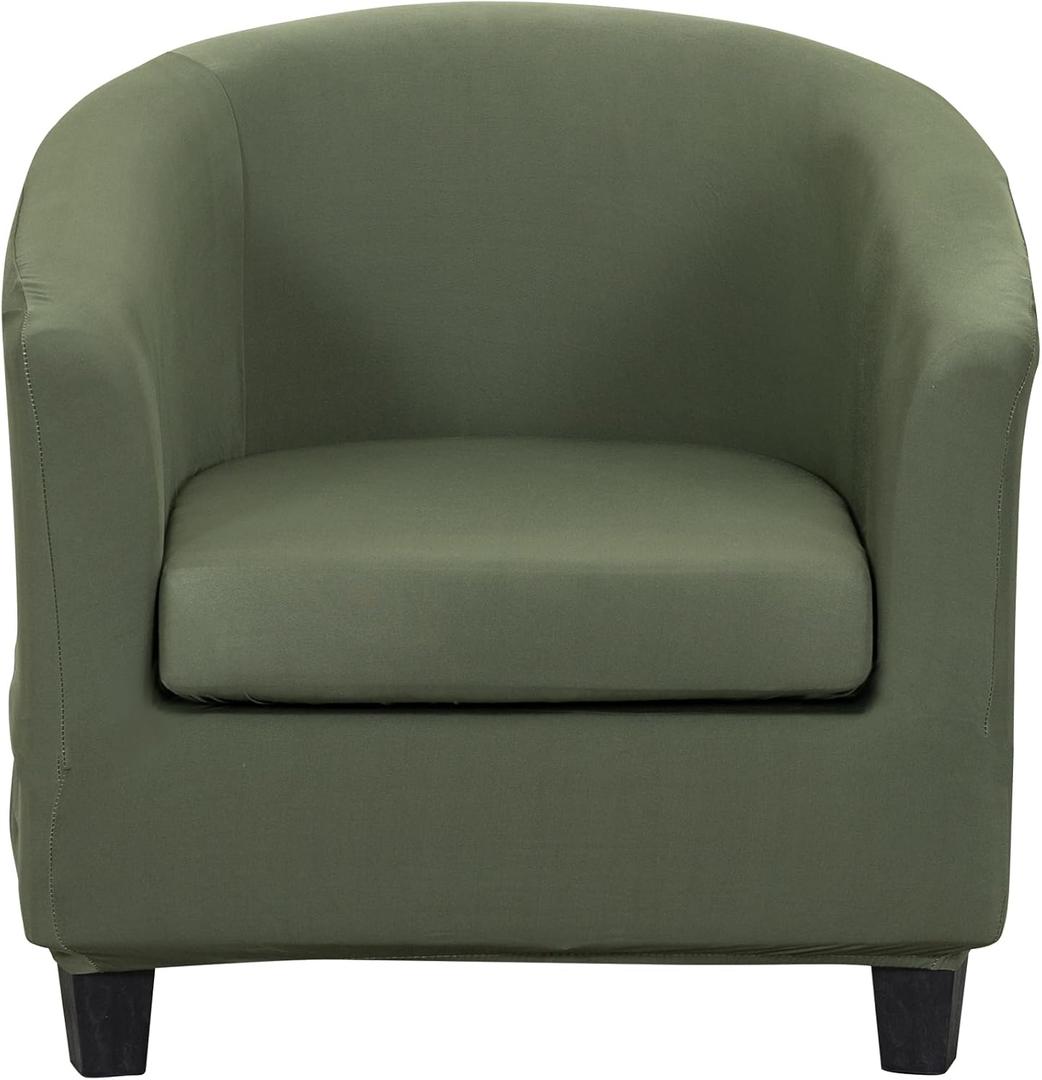 GOSTADY Club Chair Slipcover 2 Piece Printed Tub Chair Slipcover Soft Stretch Printed Round Barrel Chair Covers Armchair Covers Furniture Protector for Living Room Hotel Counter Cafe (Color 10)