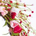 WDS WONDROUS 18.8 Inch Valentine's Day Wreath, Red Pink White Tulip Heart Wreath for Front Door Decor, Spring Wedding Anniversary Party Decoration