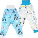 MooMoo Baby Waterproof Diaper Pants for Potty Training 2 Packs Nighttime Diaper Short for Boys Size S