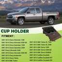 Center Console Cup Holder Storage Woodgrain Compatible with 2007-2014 Chevy Silverado Suburban Avalanche GMC Yukon Sierra Tahoe Escalade Replaces 23164631