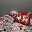 Bedsure Christmas Comforter Set Queen - Christmas Bedding Bed in a Bag with Reindeer, 5 Pieces, Soft Reindeer Comforter, Pillow Shams, Throw Blanket and Decorative Pillow