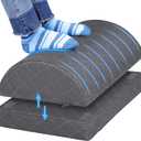 CushZone Foot Rest,Desk & Gaming Accessories,Foot Rest for Under Desk at Work,Comfortable Footrest with 2 Adjustable Heights & Removable Cover, Office Desk AccessoriesGray (Medium, Grey)