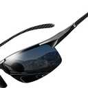 BIRCEN Polarized Carbon-Fiber Sunglasses for Men: Ultralight UV Protection Sun Glasses for Outdoor Sports Fishing Golf Hiking (A-black Frame Black Lens)