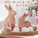 Set of 2 Brown Rustic Easter Bunny Figurines - Distressed Resin Rabbit Statues for Farmhouse Home Decor - Vintage Spring Bunny Ornaments for Tabletop, Mantel & Shelf Display