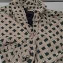 Esmeling Womens Long Sleeve Cropped Sherpa Fleece Plaid Jacket Casual Chunky Teddy Fleece Outerwear (Medium, Green)