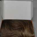 Haloo Brown Wigs with Bangs - 19 Inch Natural Wavy Synthetic Heat Resistant Medium Length Hair Wigs for Women Daily Party, Ombre Brown