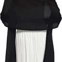 CHICGAL Women's Scarf Shawls and Wraps for Evening Dress Wedding Party Bridal Scarves Sarong Cover Ups (Black)