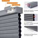 Persilux Custom Blackout Cellular Window Shades, Cordless Window Blinds, Honeycomb Blinds for Windows (Grey, 27" W x 48" H) Window Shades for Home, Room Darkening Cellular Blinds & Shades for Bedroom