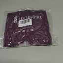 FeelinGirl Floral Lace Deep V Neck Bodysuit Thong Tummy Control Shapewear Purple L