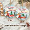 2 x NewEleven Valentines Day Gifts for Couple - Heartfelt Gifts for Boyfriend, Girlfriend, Wife, Husband - Couples Christmas Ornament from Him, Her - Valentines Day Ornament (God Bless Straight to You Round)