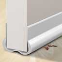 Door Draft Stopper, 36" Cuttable Door Sweep for Bottom of Door, Under Door Draft Blocker Insulator, Weather Stripping Door Seal, Door Gap Filler Soundproof, Dust Blocker, Noise Stopper (White, 36")