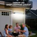 2 Pack 24W LED Shop Lights 5400 lm 6000 K Daylight, 6.5 ft Plug-in Cord with Inline Switch, 180 Tilt, Graphene Cooled Linkable Garage, Workshop, Warehouse, Yard Lighting
