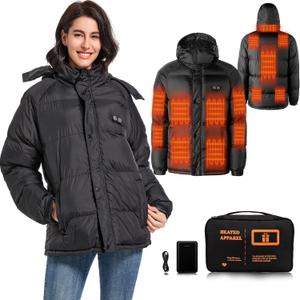 Heated Jacket,Heated Jackets For Women,Womens Heated Jacket,14Heating Zone Heated Coat With Battery Pack Included (X-Large)