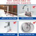 Meiliweser Silicone Faucet Mat for Kitchen Sink Gen 2 Splash Guard with Upgraded Outlet & Slope 18 x 5.1 Water Catcher & Sink Sponge Holder for Kitchen and Bathroom (Beige)