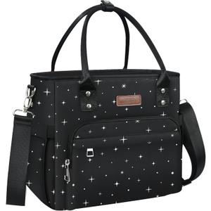 MIYCOO Lunch Bag Lunch Box Women - Leakproof Insulated Lunch Cooler Bag for Women - Large Lunch Tote Bags Adults, Black Starry Sky