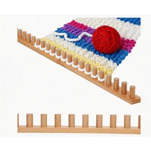 Sienson 52" Chunky Knitting Loom for Blanket Making Foldable Wood Frame, Portable DIY Hand Knitting Kit for Beginners, Reusable Blanket Loom for Bulky Yarn Crafts & Gifts