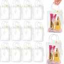 Ohuimrt 30 PCS Clear Plastic Gift Bags with Handles, 6.3 x 9.84 x 3.15 Inches Reusable Party Favor Bags with Ribbon Transparent Gift Wrap Bags Bulk for Weddings Birthdays