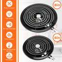 Black Burner Drip Pans WB31M19(8) WB31M20(6) Electric Stove Burner Replacement WB30M1(6") WB30M2(8")&WB17T10006 Terminal Block Compatible for G-E Hot-point Ken-more by MIFLUS