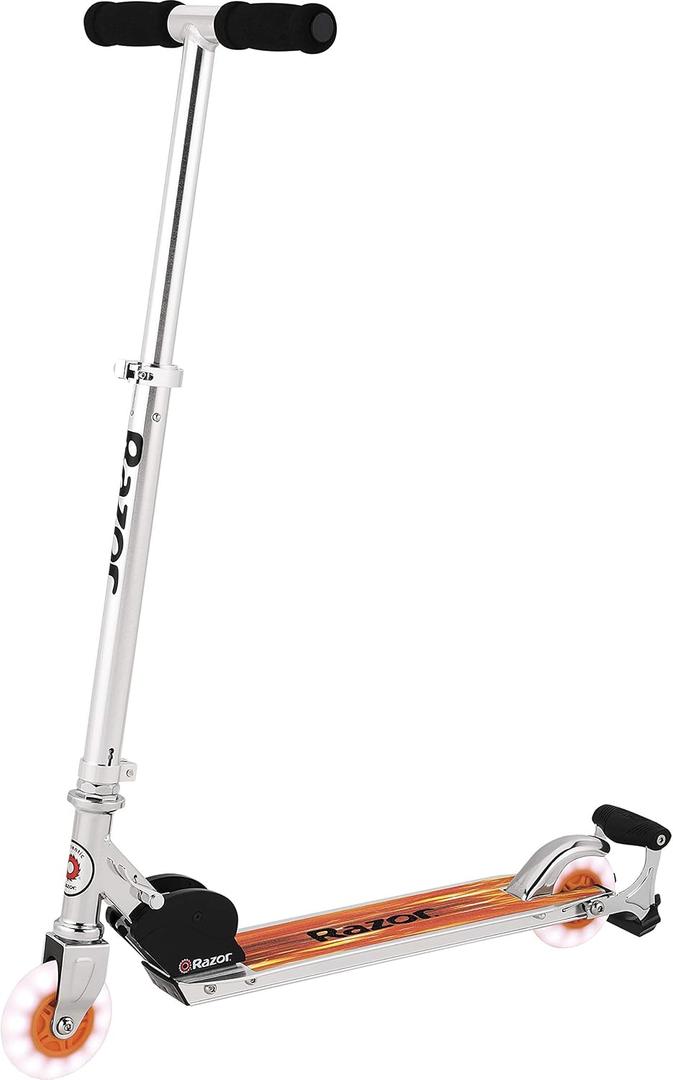 Razor Spark Ultra Kick Scooter for Kids Ages 8+ - Spark Bar, Ultra Bright LED Wheels, Rear-Fender Brake, Adjustable Handlebars, for Riders up to 143 lbs