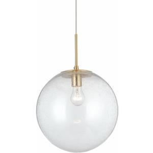 ALICE HOUSE 12-inch Kitchen Island Pendant Light, Seeded Glass, Modern Gold Farmhouse Pendant Lighting, Brushed Brass Hanging Light Fixture for Bathoom, Entryway and Hallway AL4803-P1