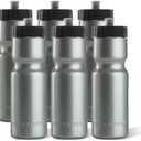 50 Strong Sports Water Bottles – Reusable 22 oz BPA-Free Plastic Bottles with Pull Top Cap – Made in USA – Top Rack Dishwasher Safe – Fits Most Bike Cages Brand