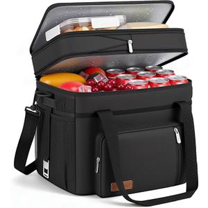 MIYCOO Cooler Bag Double Deck - 60 Can Leakproof Insulated Portable Soft Lunch Cooler, Extra Large Expandable Ice Chest Cooler for Beach, Picnic, Camping, Shopping