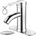 NICTIE Bathroom Faucet Single Hole Bathroom Sink Single Handle Washstand Chrome Plated Modern Commercial RV Faucet with Pop-Up Drain Suitable for 1 Hole or 3 Hole Sink Installation