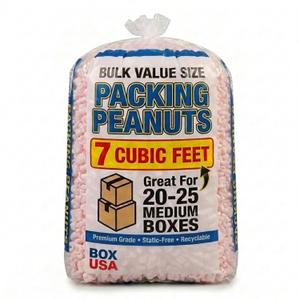 BOX USA Shipping & Packing Peanuts Pink, 7 Cubic Feet - Loose Fill Packaging Peanuts for Packing, Moving and Storage