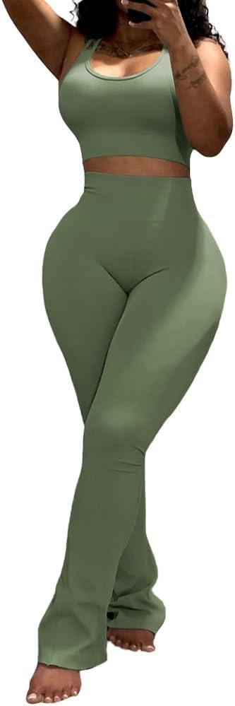 Nimsruc 2 Piece Outfits for Women Casual Sweat Suits Trackusuits (Medium, 8126 Light Green)