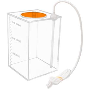 Aquarium Choice Acryli Made Liquid Storage Bucket Dosing Pump Reservoir Container (4.25 * 4.25 * 6.5 Inch;1500ml/1.5LOrange Version)
