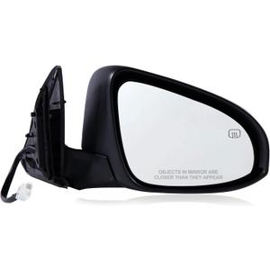 Passenger Side Mirror Compatible with 2014-2019 Toyota Corolla 5PINS with Power Glass Heated Manual Folding Black Right Side View Mirrors Replace TO1321294