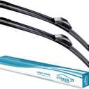 OEM Quality 24''+19'' Premium All-Season Auto Windshield Natural Rubber J-Hook Wiper Blades(Pack of 2)