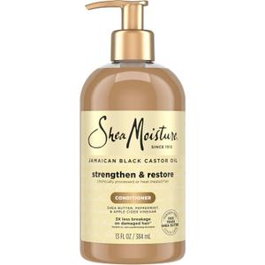 Shea Moisture Conditioner Pure Jamaican Black Castor Oil To Intensely Smooth And Nourish Hair With Shea Butter, Peppermint And Apple Cider Vinegar 13 Oz