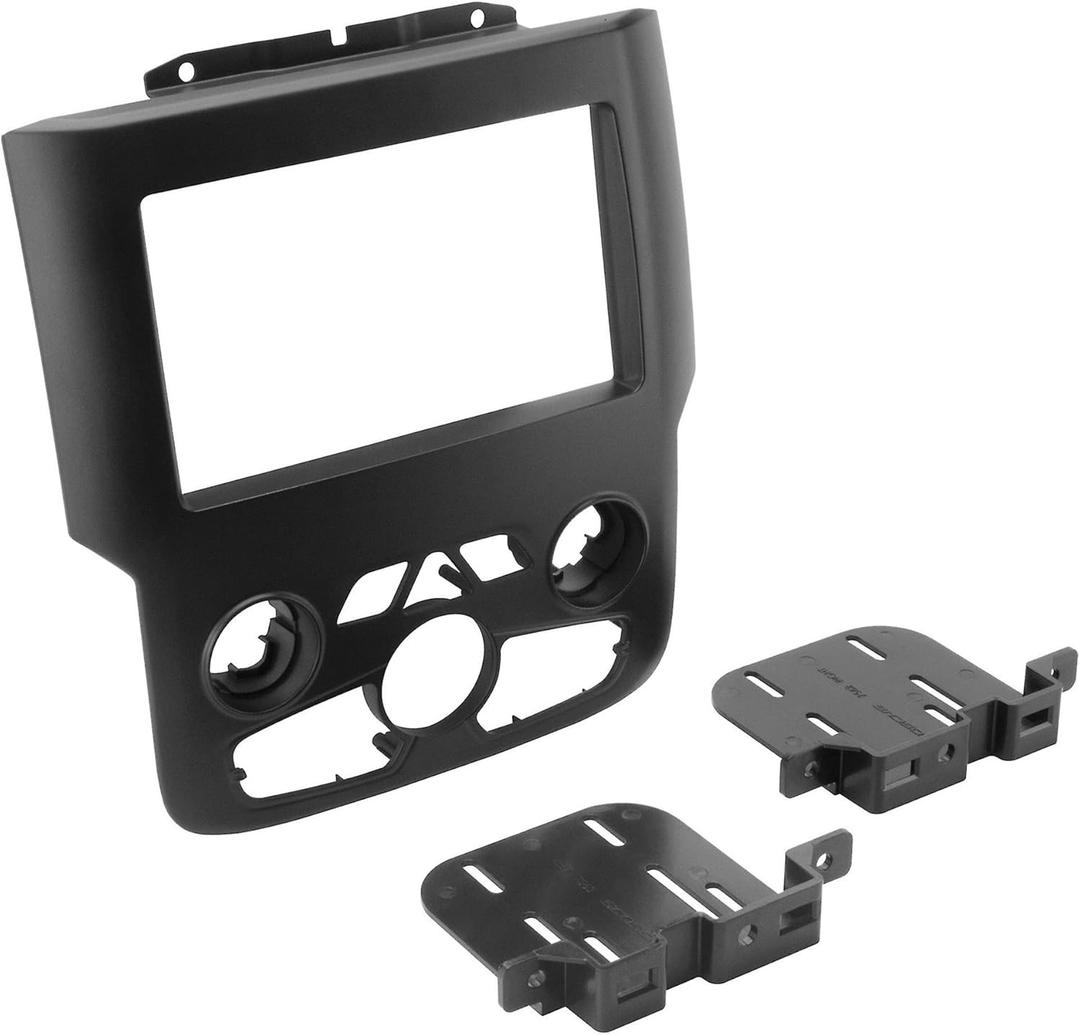 Scosche CR1297DDB Double DIN Radio Install Dash Kit Compatible with 2013-2018 Ram Trucks Equipped with 8" Factory Display - Aftermarket Car Stereo Installation Kit - Factory Match Color and Texture