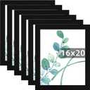 SESEAT 16x20 Picture Frame Black Set of 6, Display Pictures 16x20 Without Mat for Wall Mounting, Wall Gallery Poster Frames