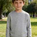 Boys' Basic 100% Polyester Crewneck Sweatshirt - Machine Washable, Soft | Sports & Daily Casual Wear for School Boys (7 Years) Grey