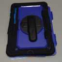 SEYMAC stock Case for Samsung Galaxy Tab S7 FE / S8 Plus 5G Case 12.4'' with Screen Protector Pencil Holder [360 Rotating Hand Strap] &Stand, Drop-Proof, Blue/Black