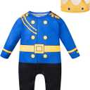 bakjuno Baby Unisex Costume Jumpsuit for Toddler Boys Girls Halloween Dress Up Party (3-6 Mothes, Black)
