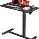 Mobile Standing Desk, Pneumatic Adjustable Rolling Desk(31.5 Inches), Portable Laptop Desk with Wheels, Overbed Bedside Table Laptop Table for Couch, Home, Office, Black (32")