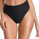 RELLECIGA Women's High Cut Bikini Bottom (Medium, Black)