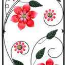 YEAHOME 33 Inch Decorative Garden Stakes, Outdoor Garden Decor Metal Flower Butterflies Spring Gardening Decor Art Yard Signs, Outdoor Decorations for Patio Outside Yard Lawn (Red)