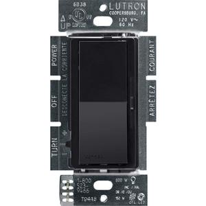 Lutron Diva LED+ Dimmer Light Switch for Dimmable LED, Halogen, and Incandescent Bulbs, 150 Watt, Single-Pole or 3-Way, DVCL-153P-BL, Black
