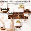 Wall Mount Wooden Coat Rack with Shelf, Entryway Key Hook Rack for Hallway