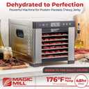 Magic Mill Pro Food Dehydrator Machine | Powerful 600W Rear Fan Even-Drying System | 7 Full-Size Stainless Steel Trays | 95-176 Temperature Control, 48H Timer, Keep Warm + Auto Shutoff | ETL Listed