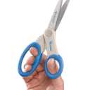 Soft Handle Anti-microbial Straight Scissors, Blue 