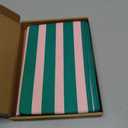 Fanfanwin Linen Palm Beach Table Runner - 14" x 120'' Cabana Pink Green Striped Table Runner for Summer Pool Party Decoration Home Dining Kitchen