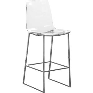 Meridian Furniture Lumen Collection Modern Contemporary Acrylic Counter Stool with Stainless Steel Base, 16.5" W x 20" D x 42" H, Chrome