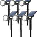 Solar Lights Outdoor Waterproof 180 Adjustable Landscape Spot Lights for Yard 4 Lighting Modes Solar Powered Spotlights for Pathway Garden Outside Wall Pool Porch (6 Pack, Cool White)